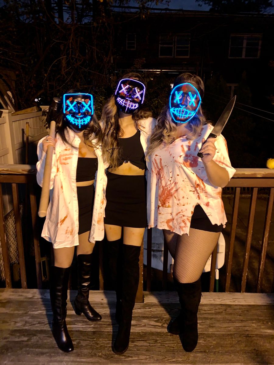 🪓MÁSCARA LUZ NEÓN LED🎃 LA PURGA 💀