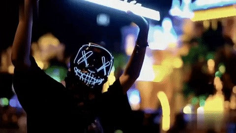 🪓MÁSCARA LUZ NEÓN LED🎃 LA PURGA 💀