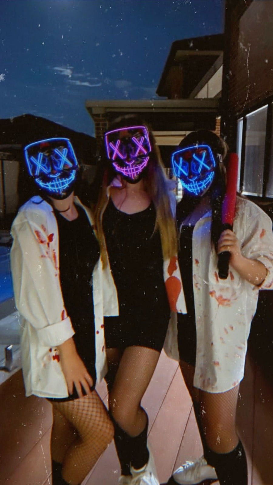 🪓MÁSCARA LUZ NEÓN LED🎃 LA PURGA 💀