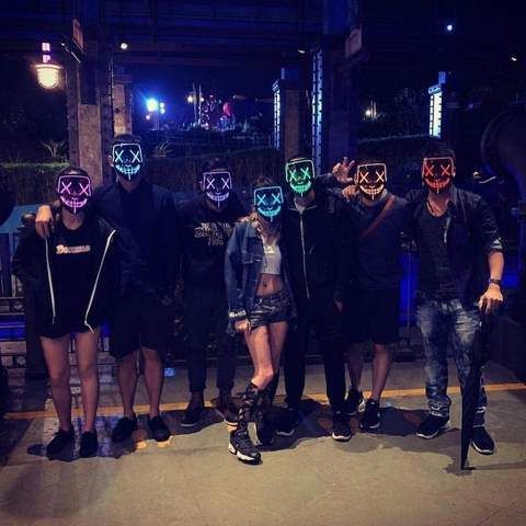 🪓MÁSCARA LUZ NEÓN LED🎃 LA PURGA 💀