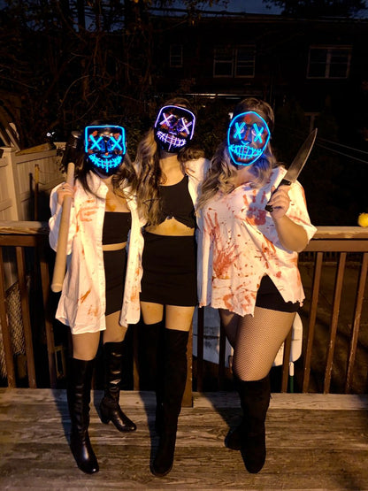 🪓MÁSCARA LUZ NEÓN LED🎃 LA PURGA 💀